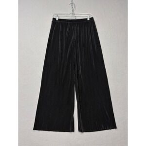 RO&DE Pants Women M Black AGU62084 Wide Leg Casual Pleated Plisse Trouser